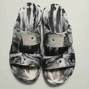 Crocs Black‎ and White Slide Sandals